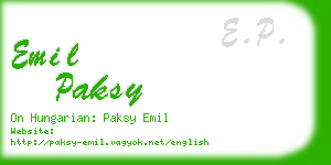 emil paksy business card